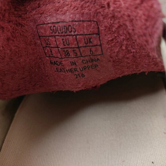 Soludos Ibiza Sneakers Womens Size 8 Shoes Low Top Red Burgundy Leather - Picture 3 of 11